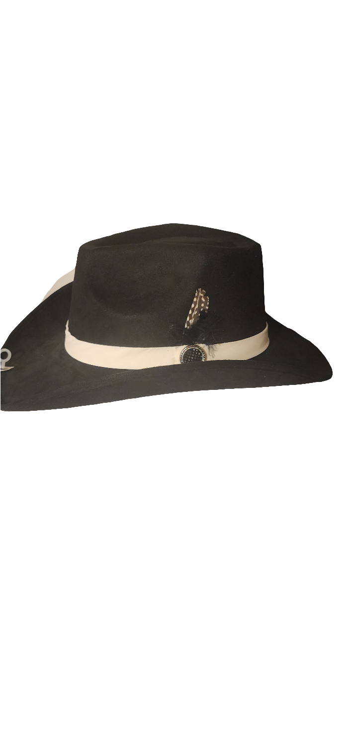 Mens Hat feather accents