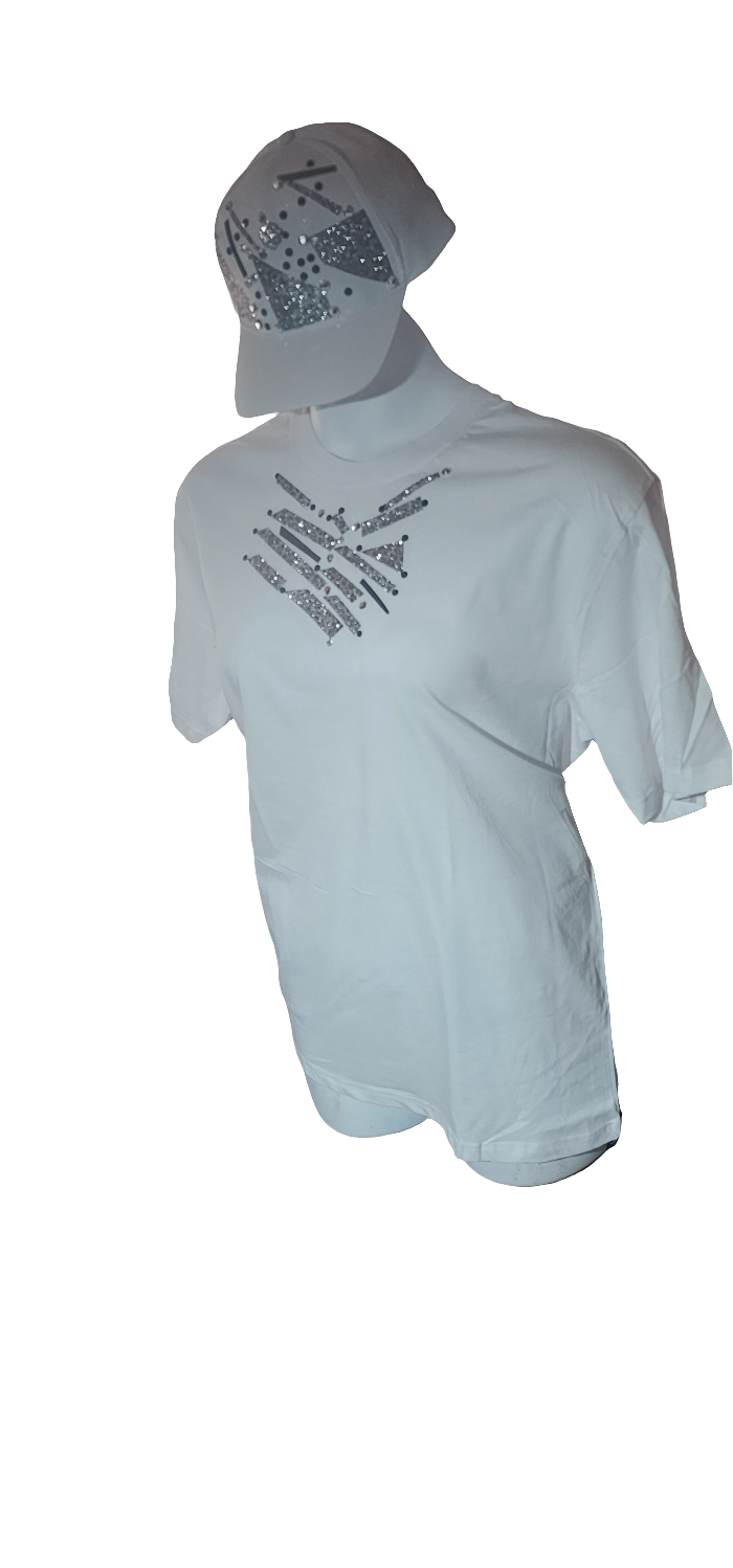 Ladies embellished cap and tshirt