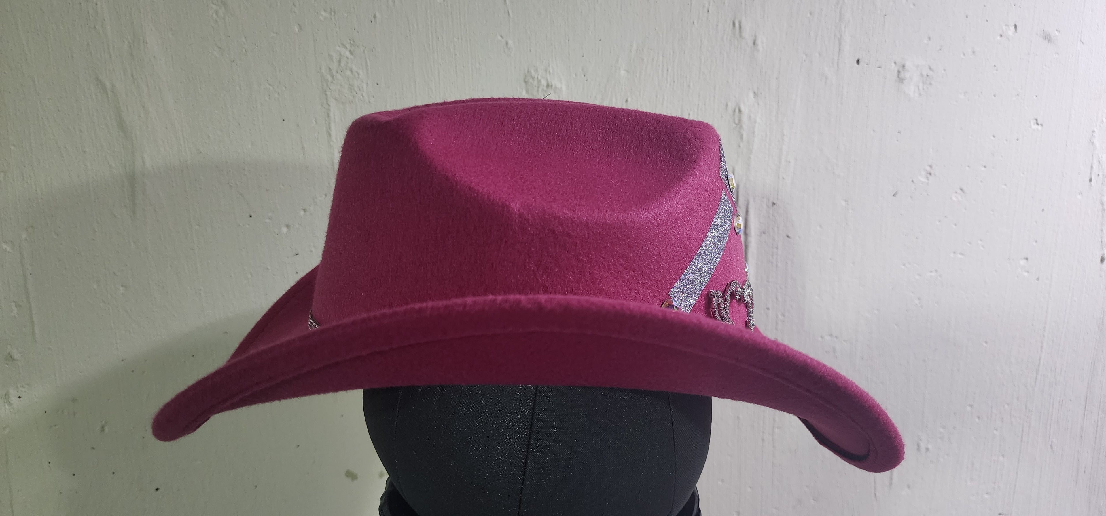 LADIES PINK EMBELLISHED COWGIRL HAT