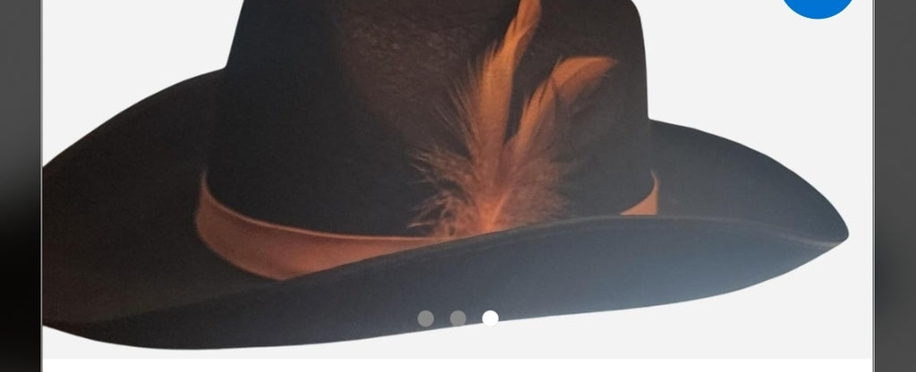 Mens  Black Fedora feathered accents